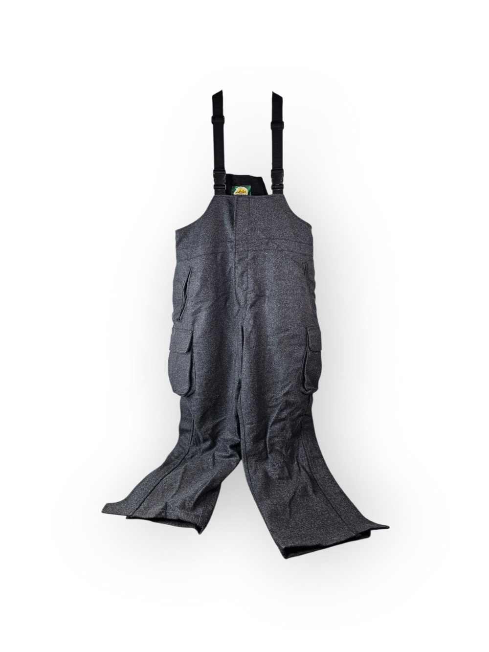 Cabelas Mens Dry-Plus 100% Wool Waterproof Hunting Bib Overalls Charcoal Grey Si